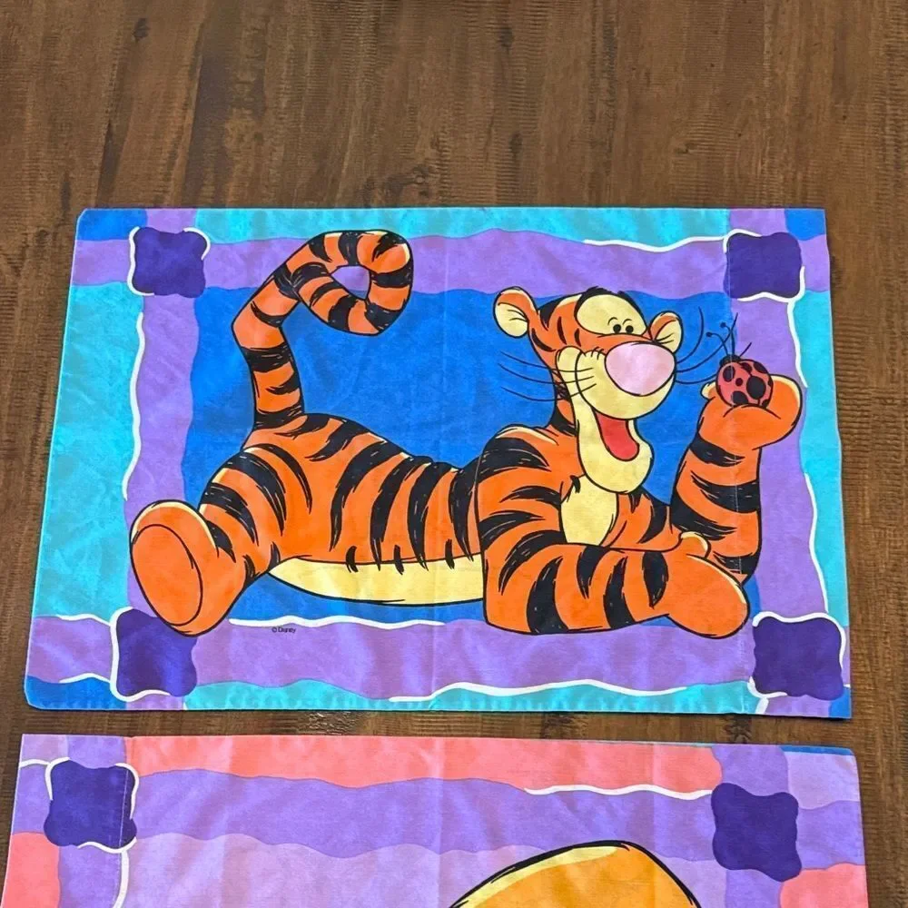 Vintage Winnie the Pooh and Tigger standard pillowcase set